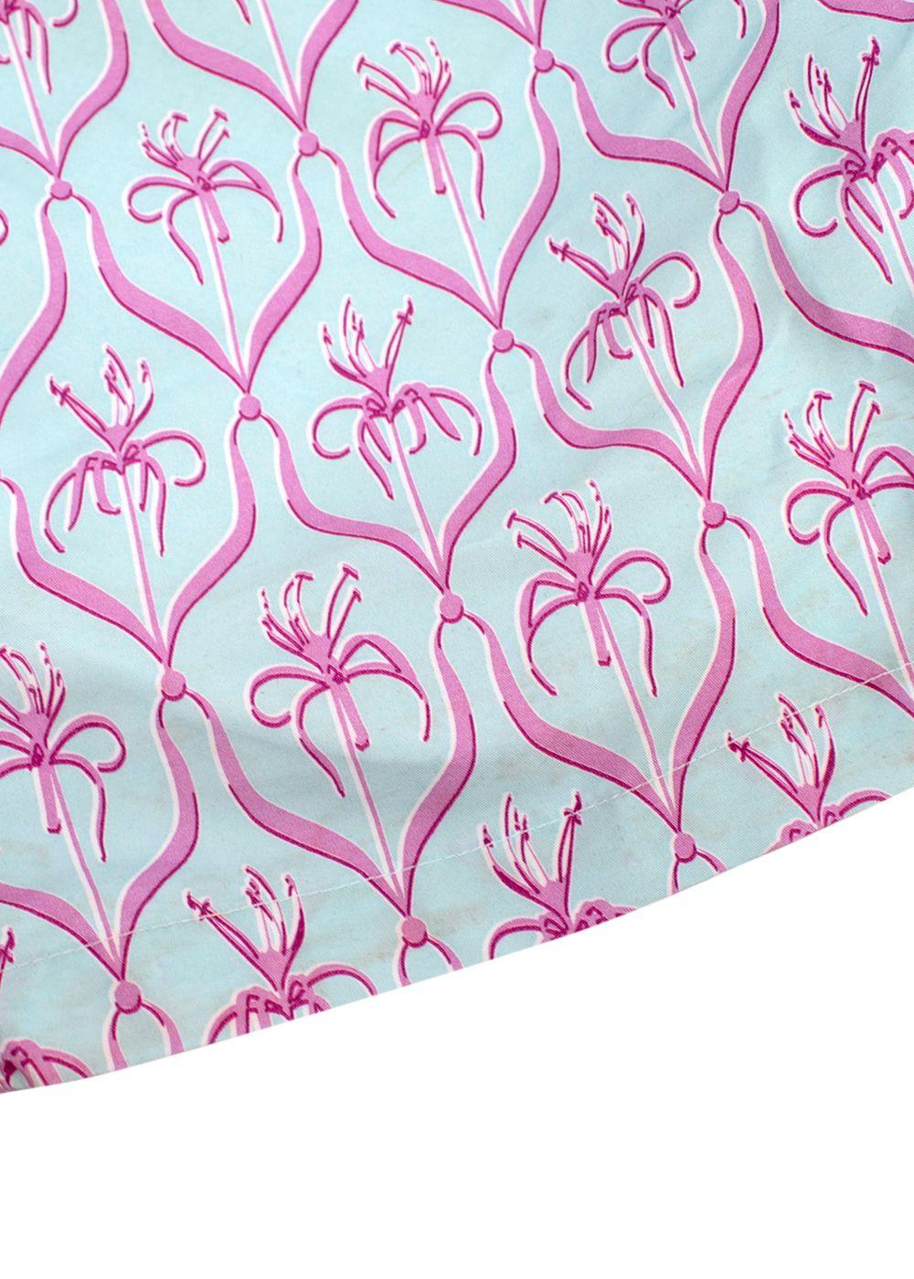 Pink House Mustique Mint and Pink Floral Shorts