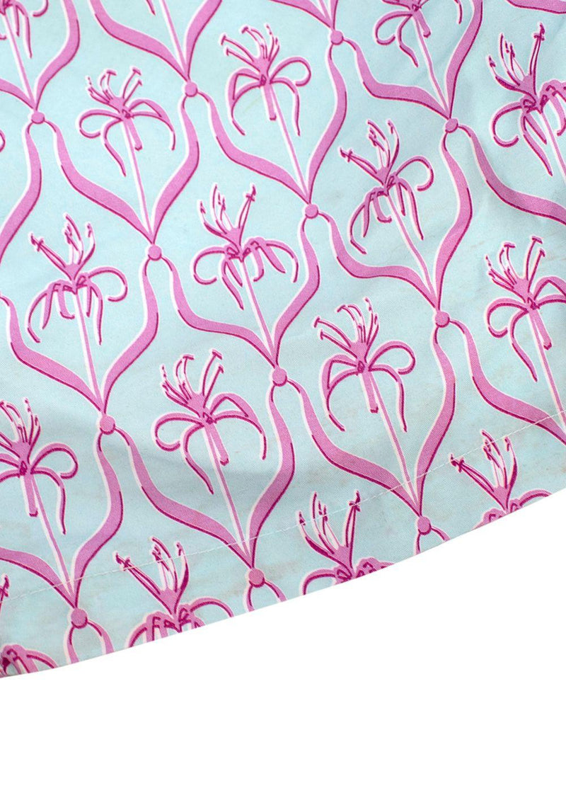 Pink House Mustique Mint and Pink Floral Shorts