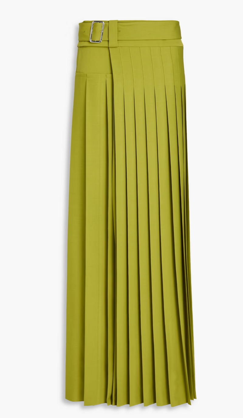 Erdem Pleated Crepe Maxi Skirt