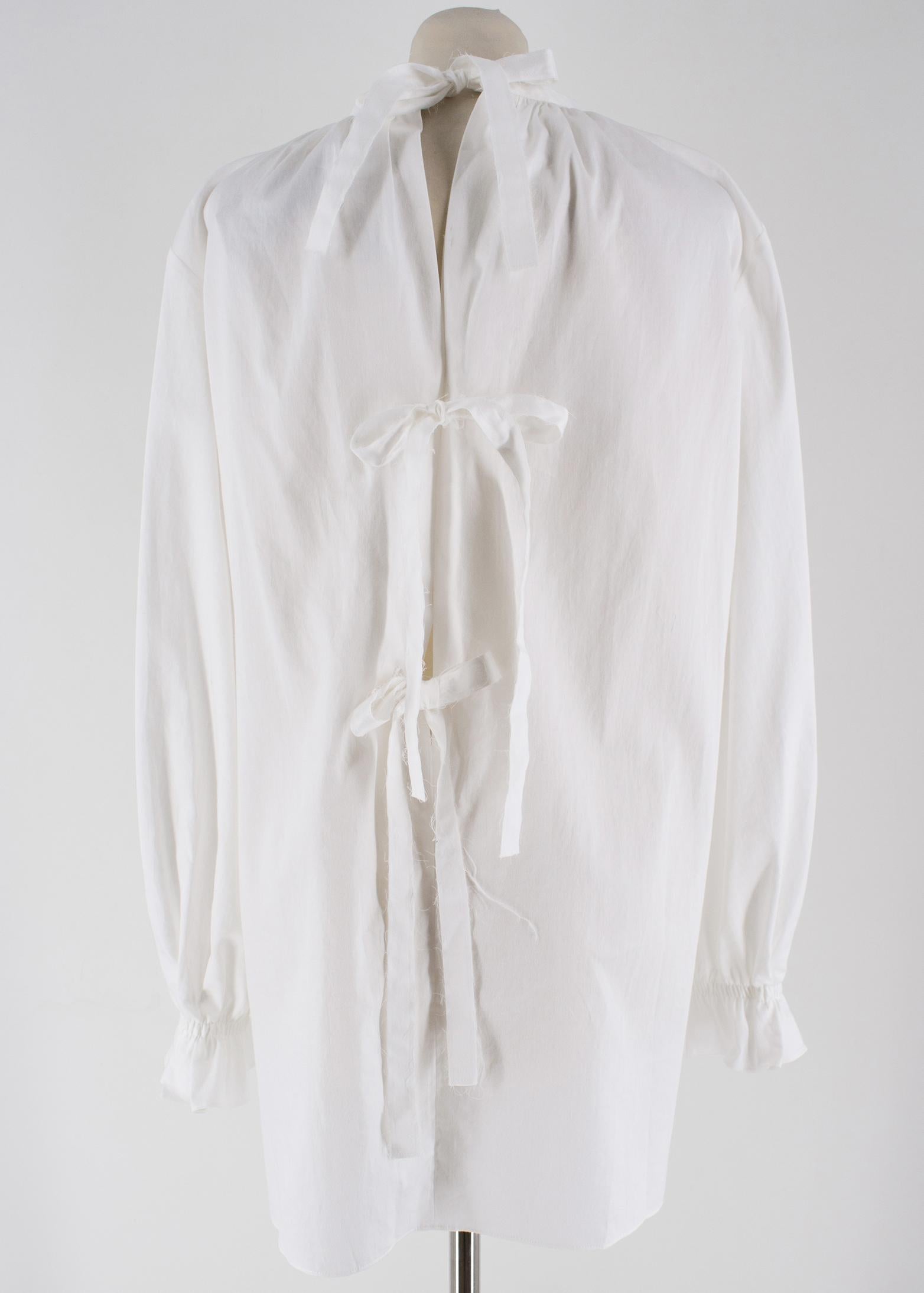 Johnathan Cohen White Tie-back Long Sleeved Tunic