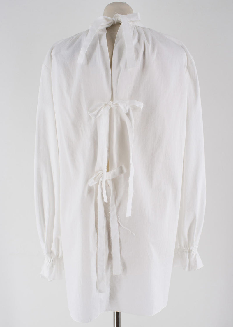 Johnathan Cohen White Tie-back Long Sleeved Tunic