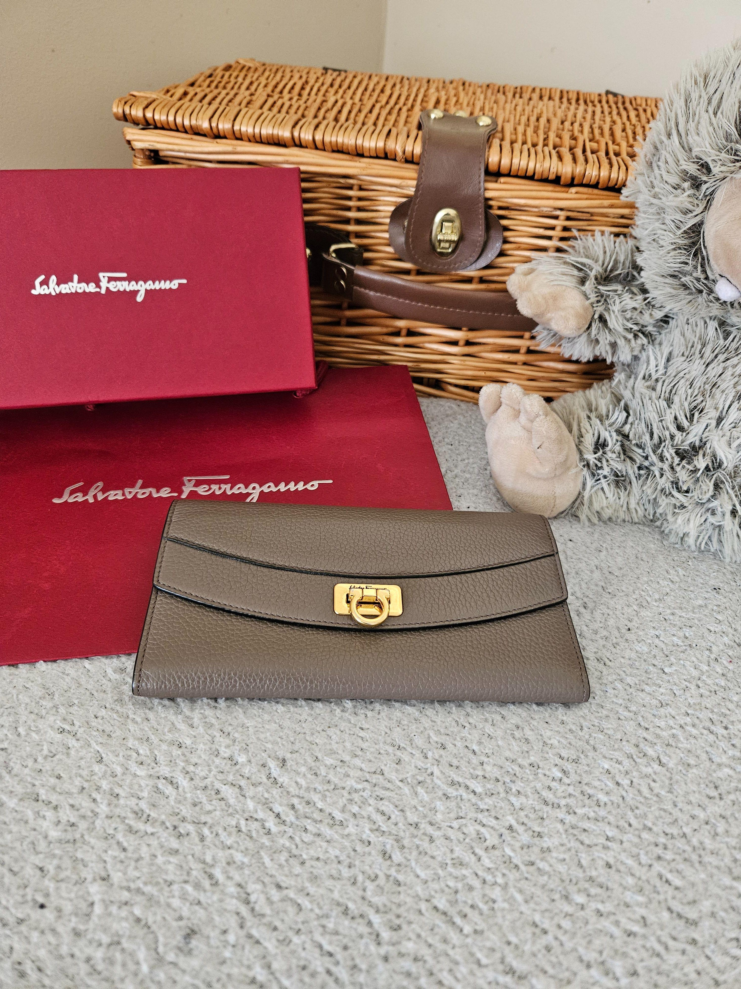 Salvatore Ferragamo Dark Beige Long Wallet