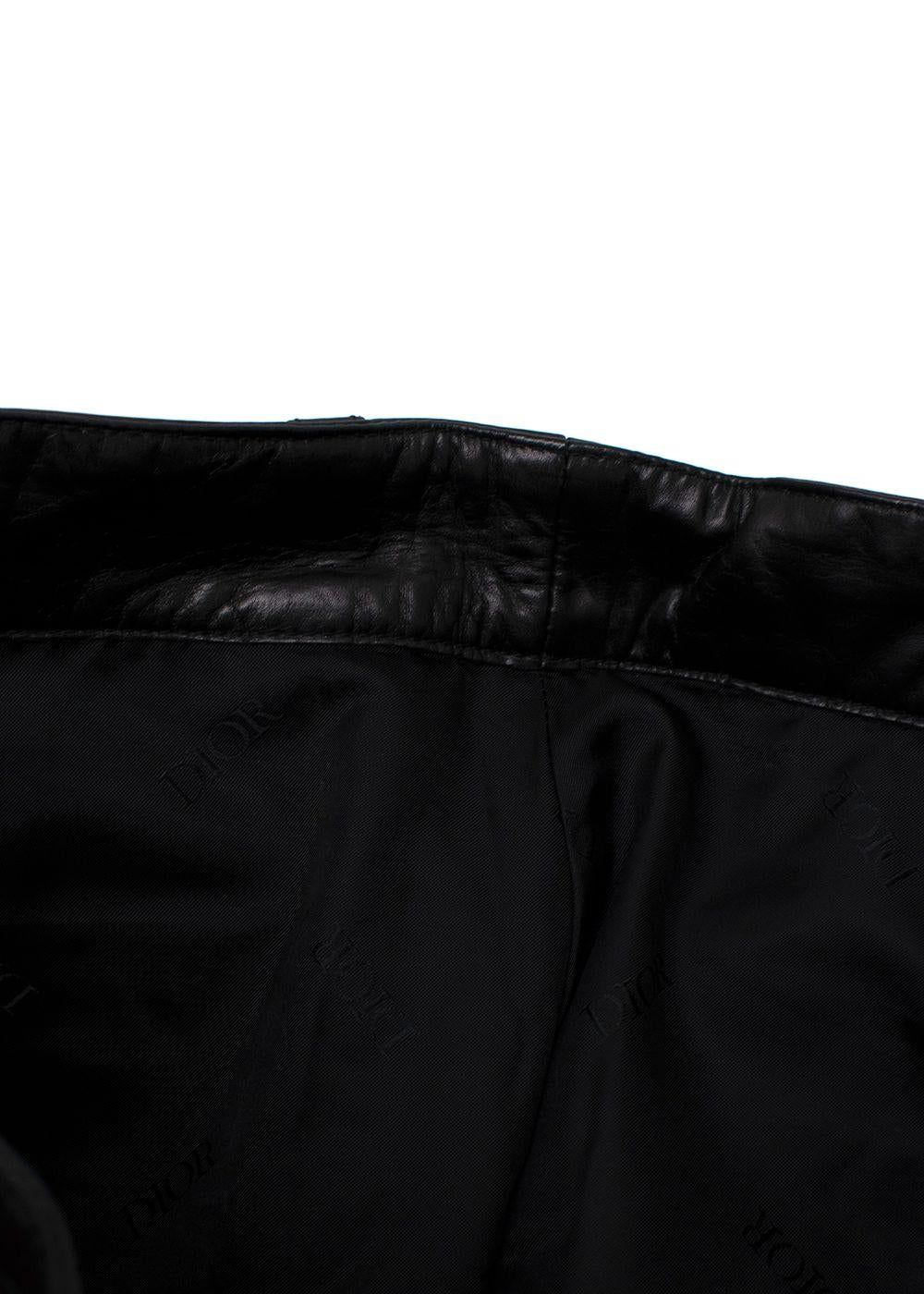Dior Homme Black Leather Cargo Shorts