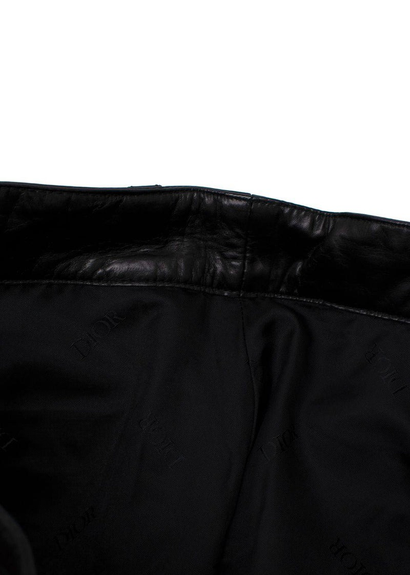 Dior Homme Black Leather Cargo Shorts