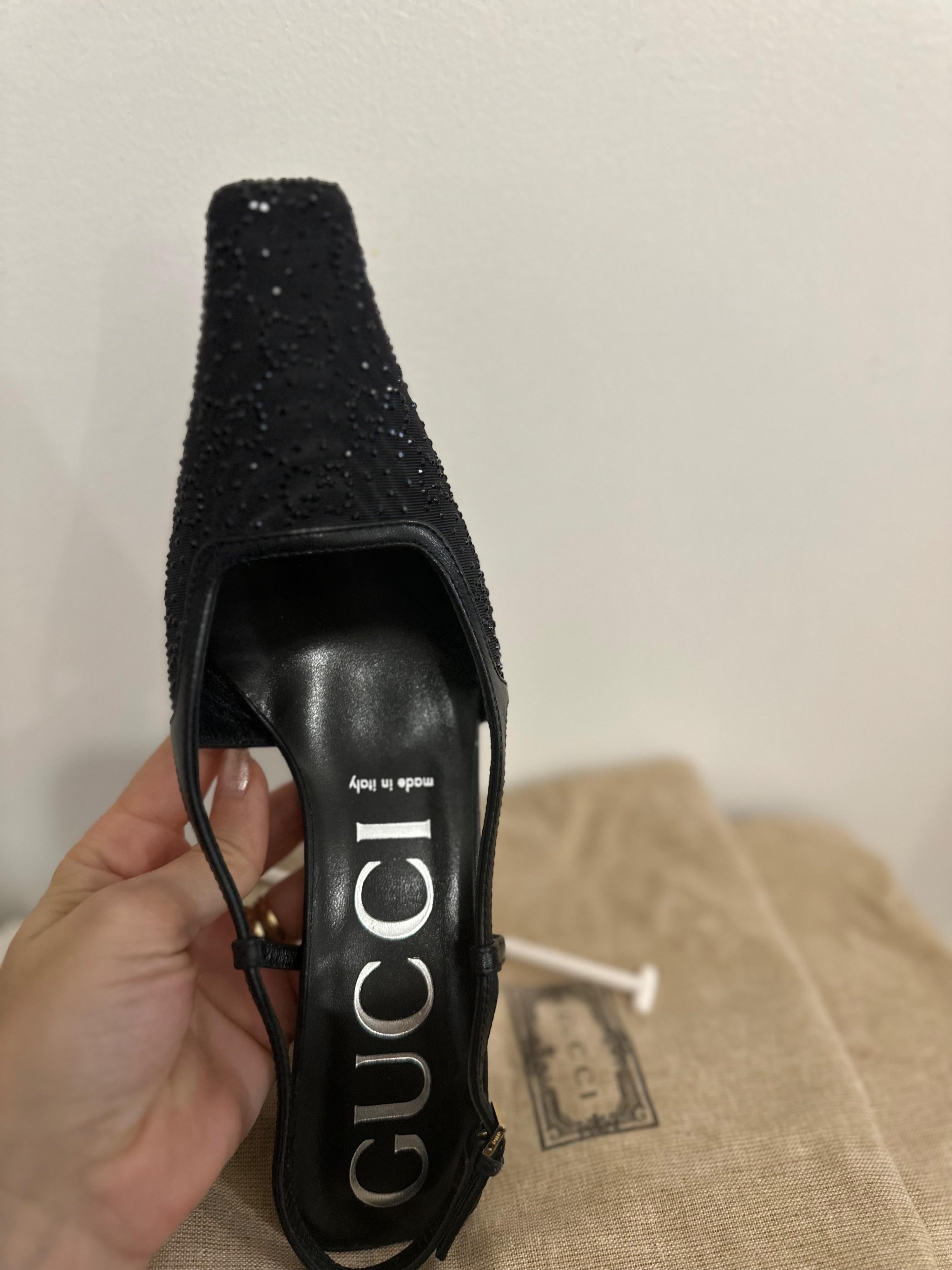 Gucci Crystal GG Slingback 75mm Pump