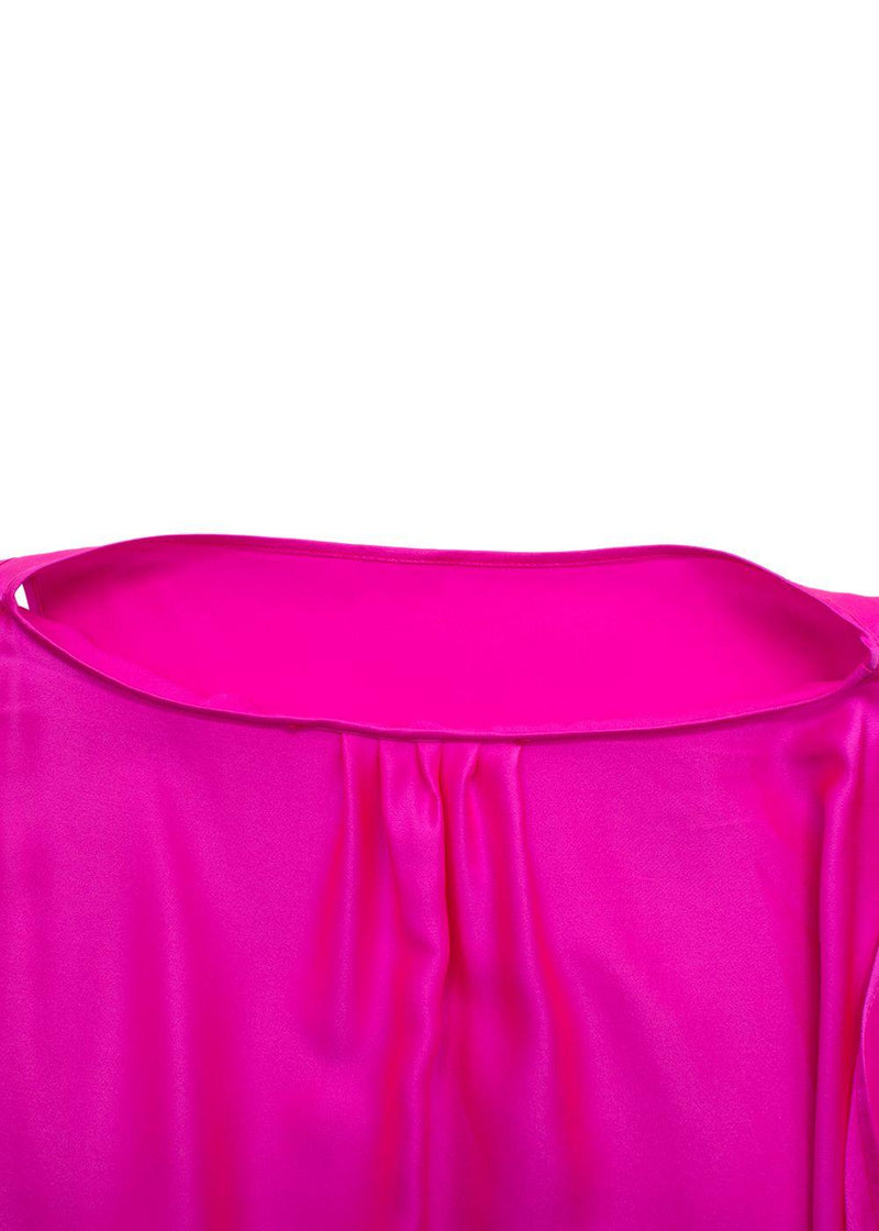 Bernadette Pink Judy Sleeveless Silk-satin Dress with Cape Design