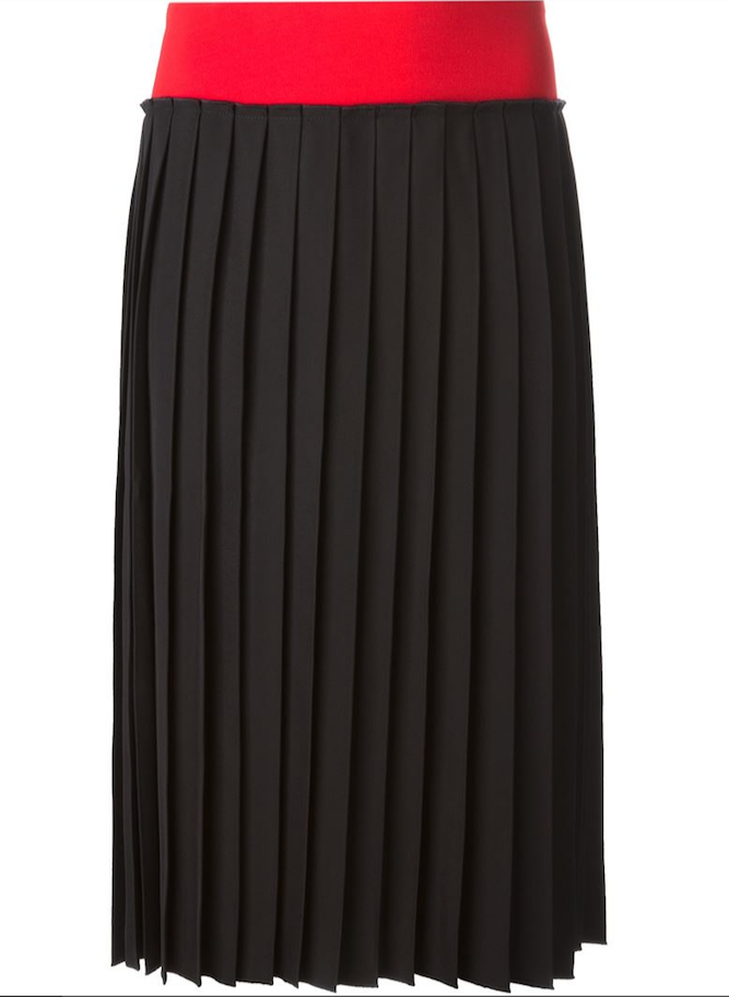 Victoria Beckham Colour-Block Pleated Midi Skirt