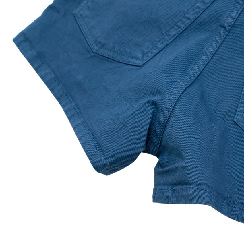 Solid & Striped Blue Cotton Shorts