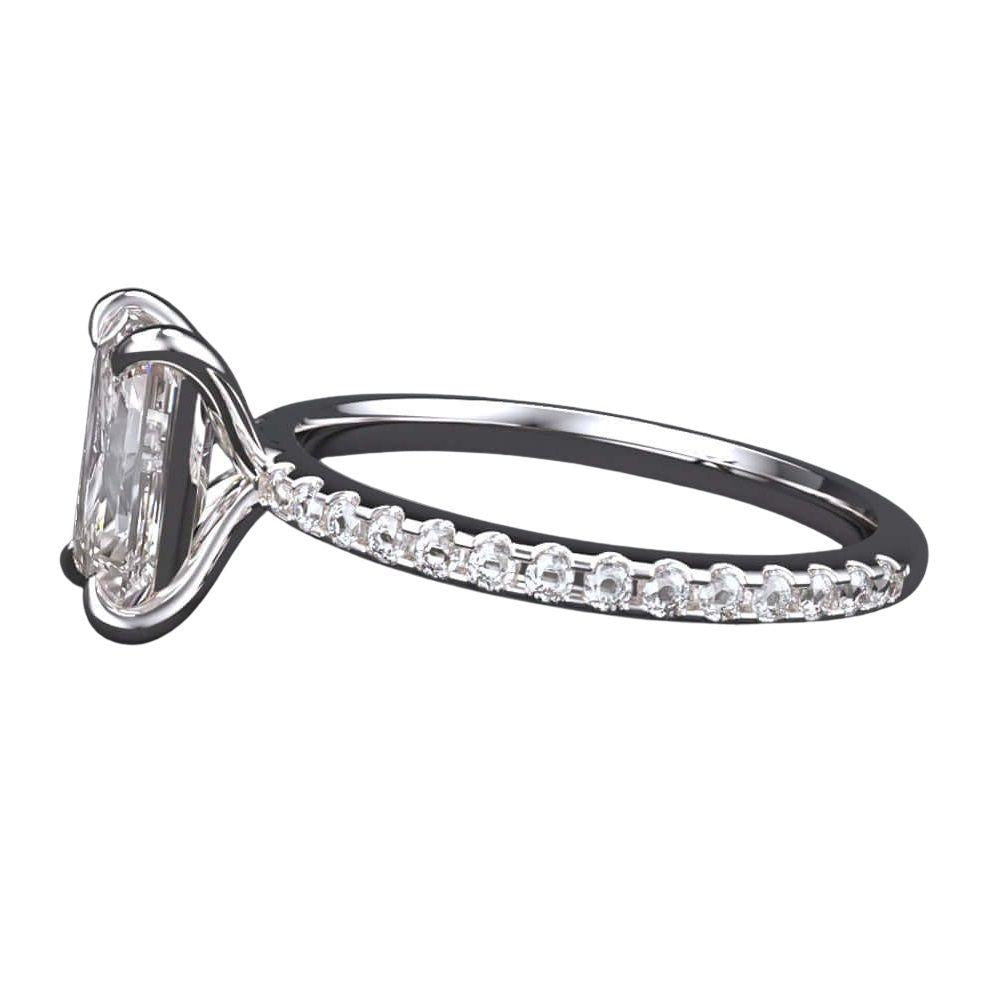 Lab Grown 1.5CT Radiant Cut Daimond Ring