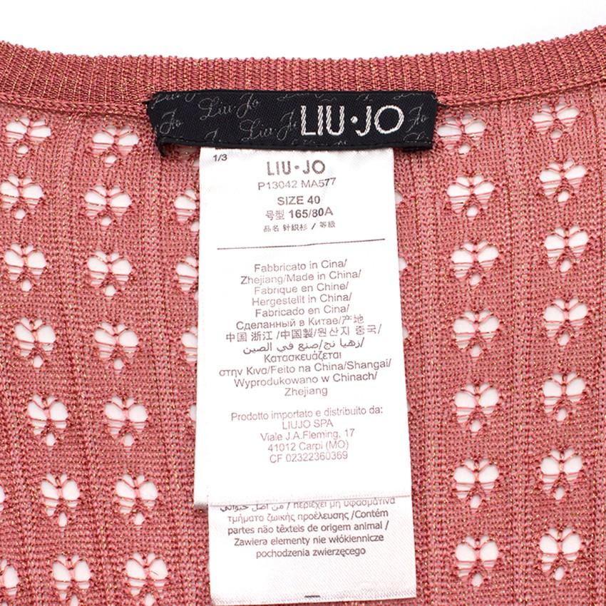 LiuJo Metallic Coral Knit Cardigan