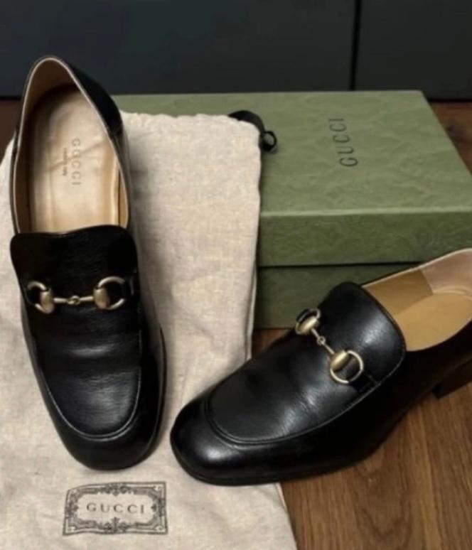 Gucci Black Leather Loafers