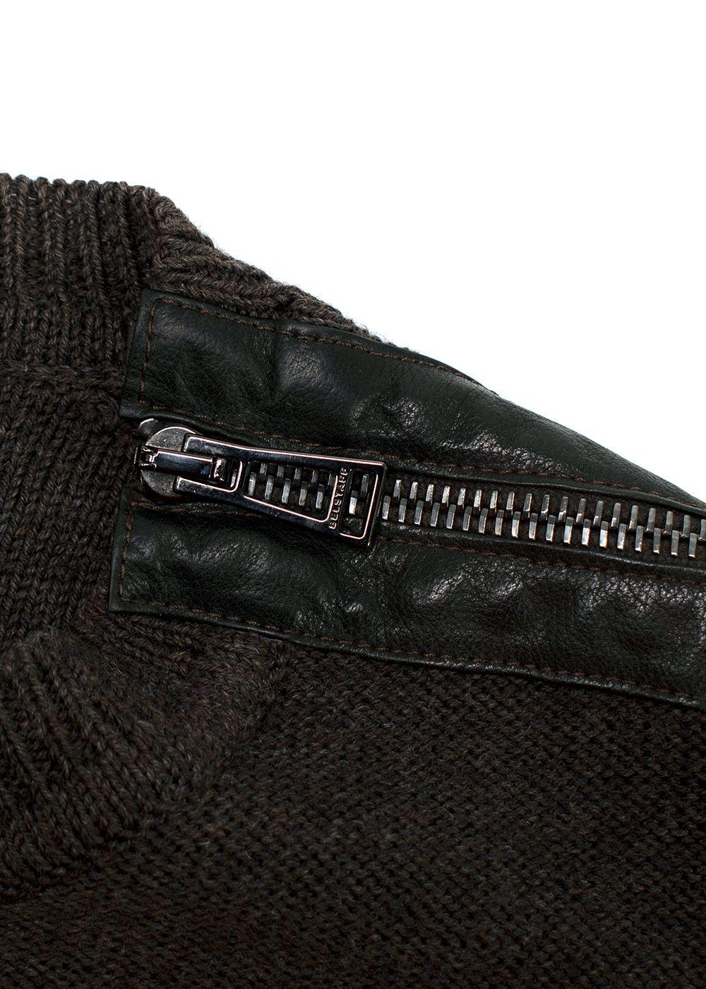 Belstaff Brown Zipped Shoulder Wool Jumper