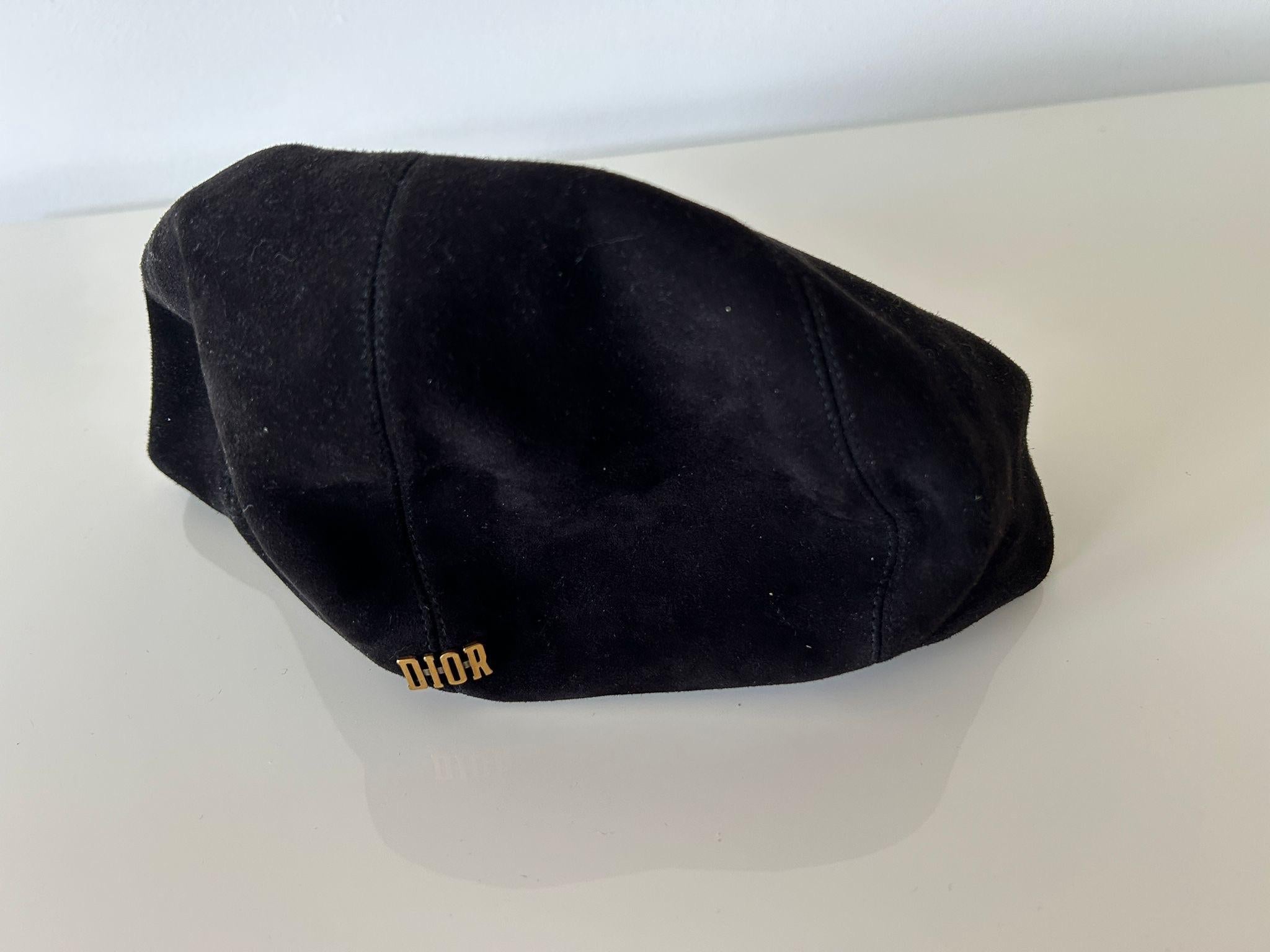 Dior Black Goatskin Suede Cap
