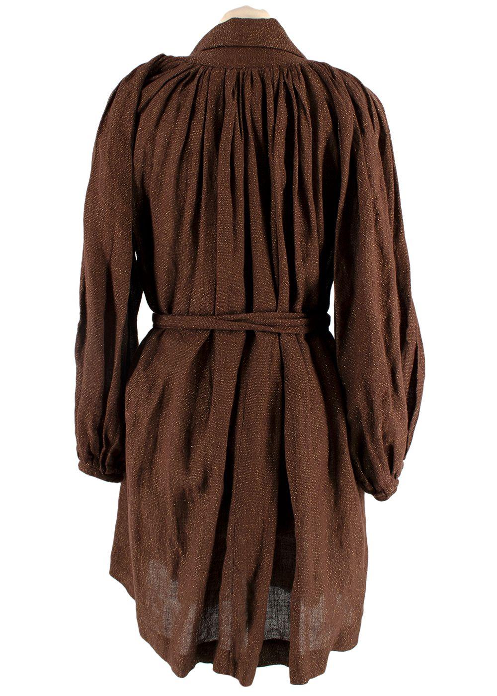 Lisa Marie Fernandez Lurex Linen Brown Dress