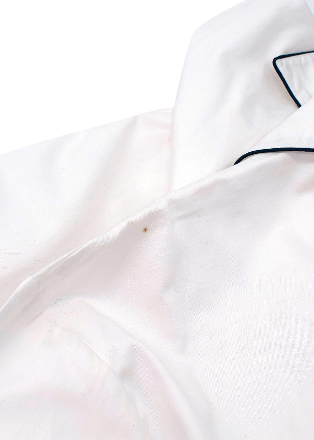 Poplin White Navy Trimmed Shirt