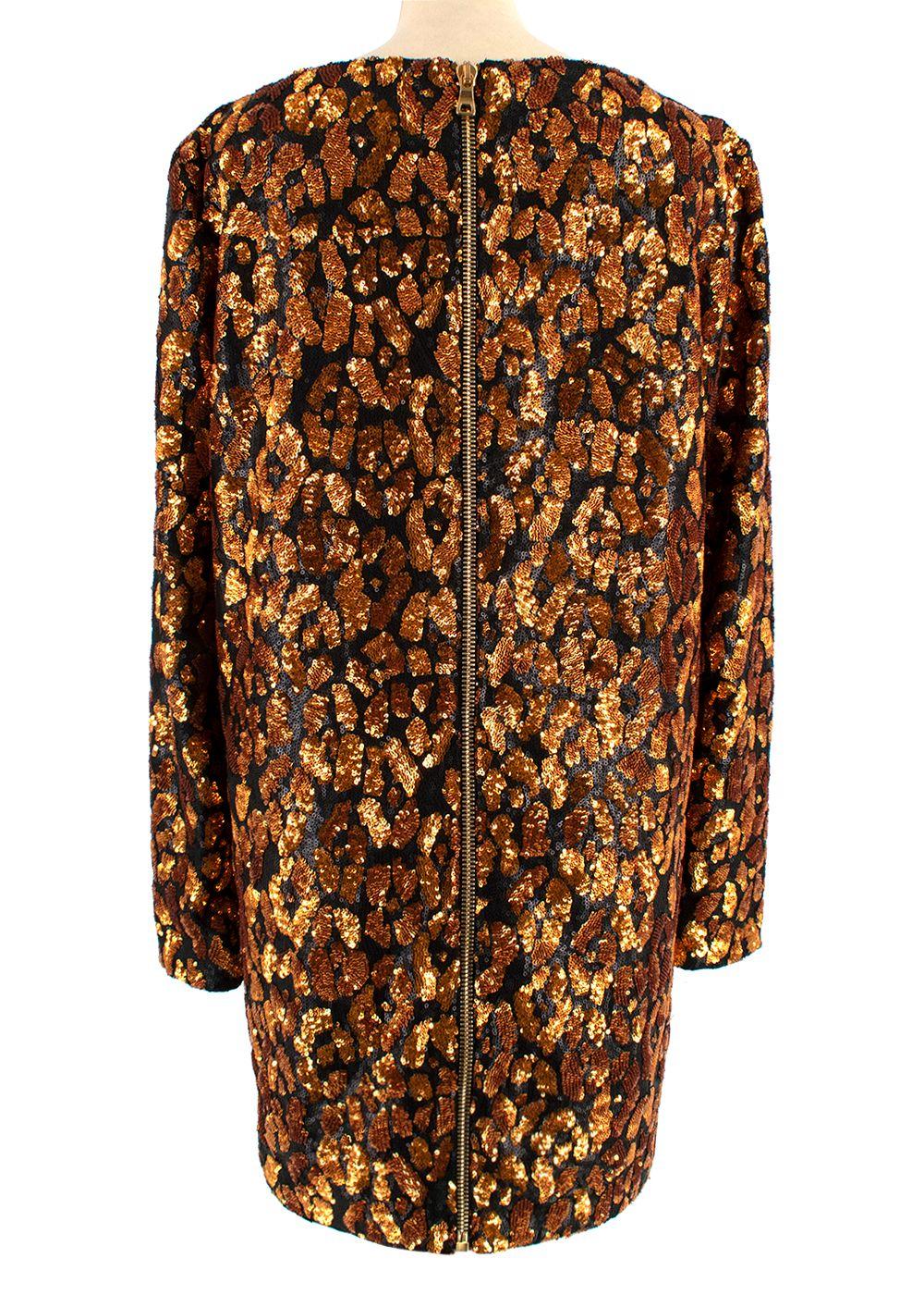 Balmain sequin bronze  & gold mini dress