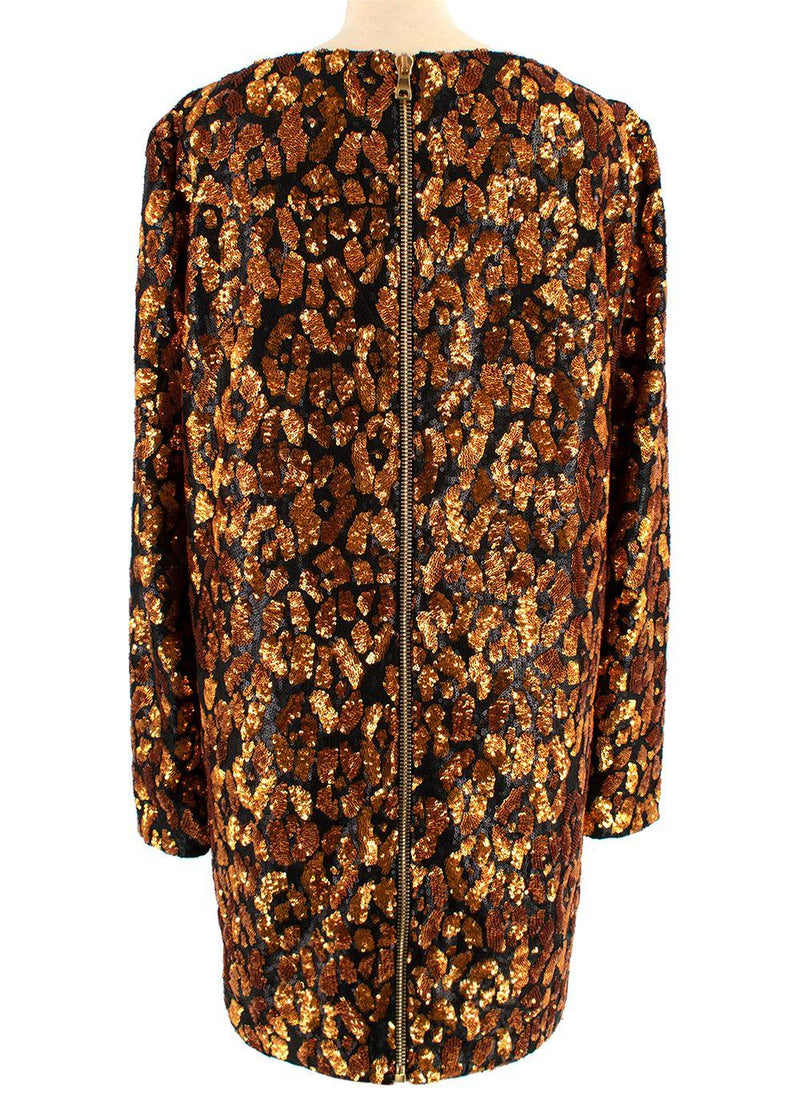 Balmain sequin bronze  & gold mini dress