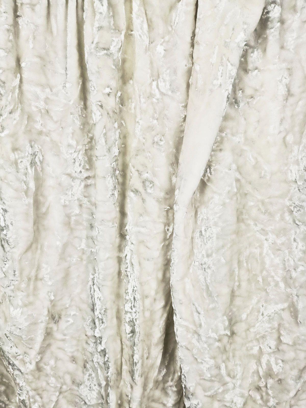 Ivory crushed velvet gathered skirt
