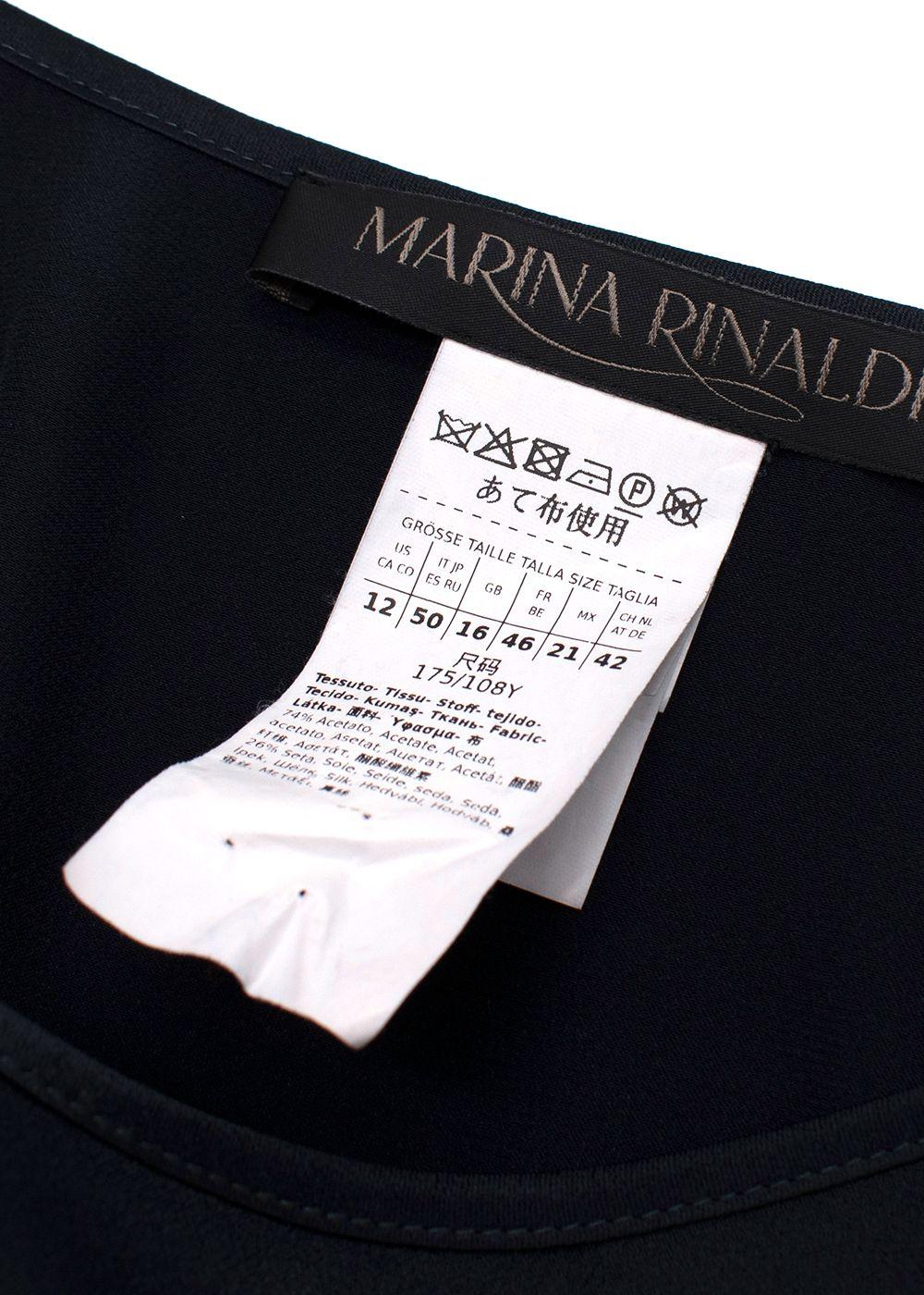 Marina Rinaldi Navy Silk- Blend Blouse