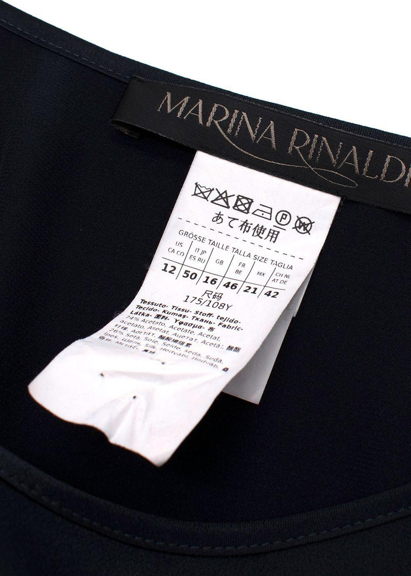 Marina Rinaldi Navy Silk- Blend Blouse