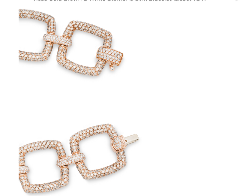 18kt Rose Gold Pave Diamond Chunky Link Bracelet