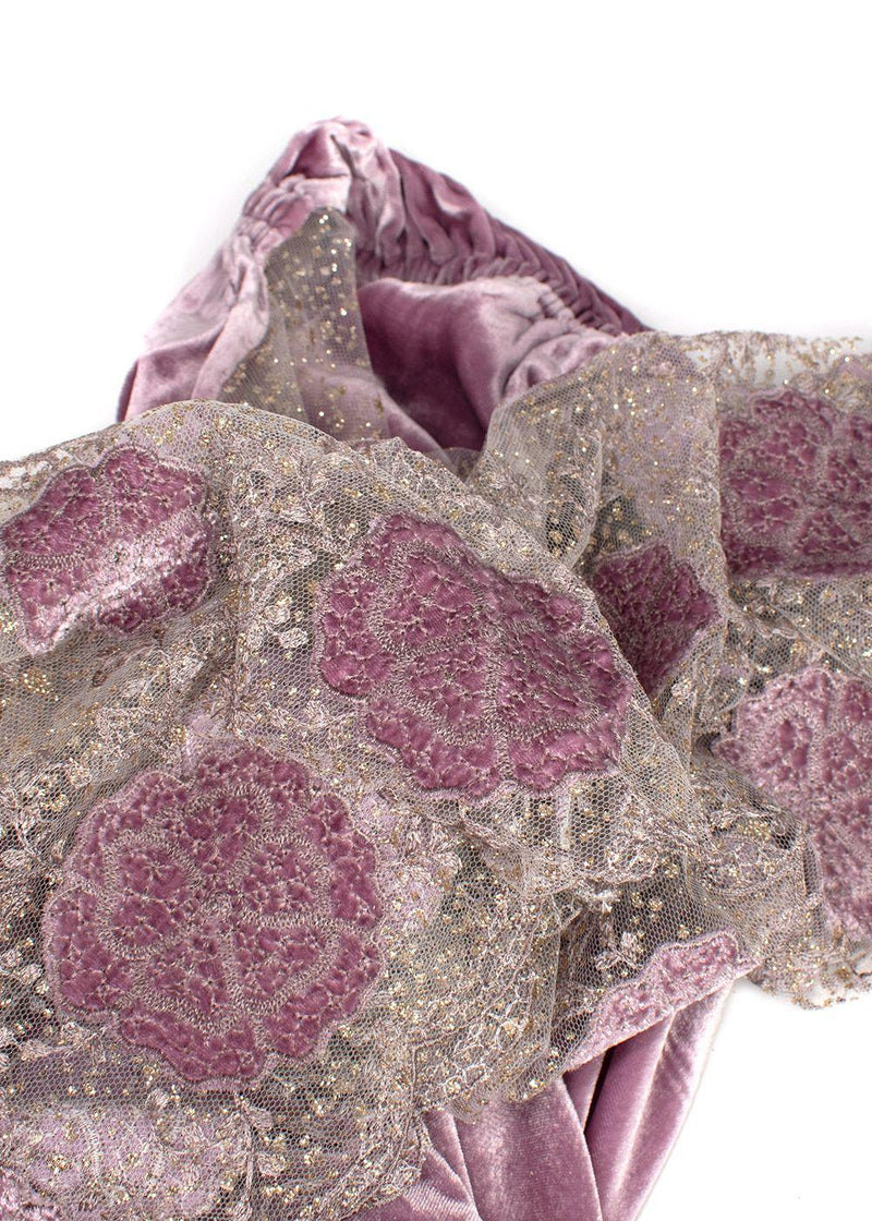 Elegant Embroidery Pink Velvet Wrap Kaftan