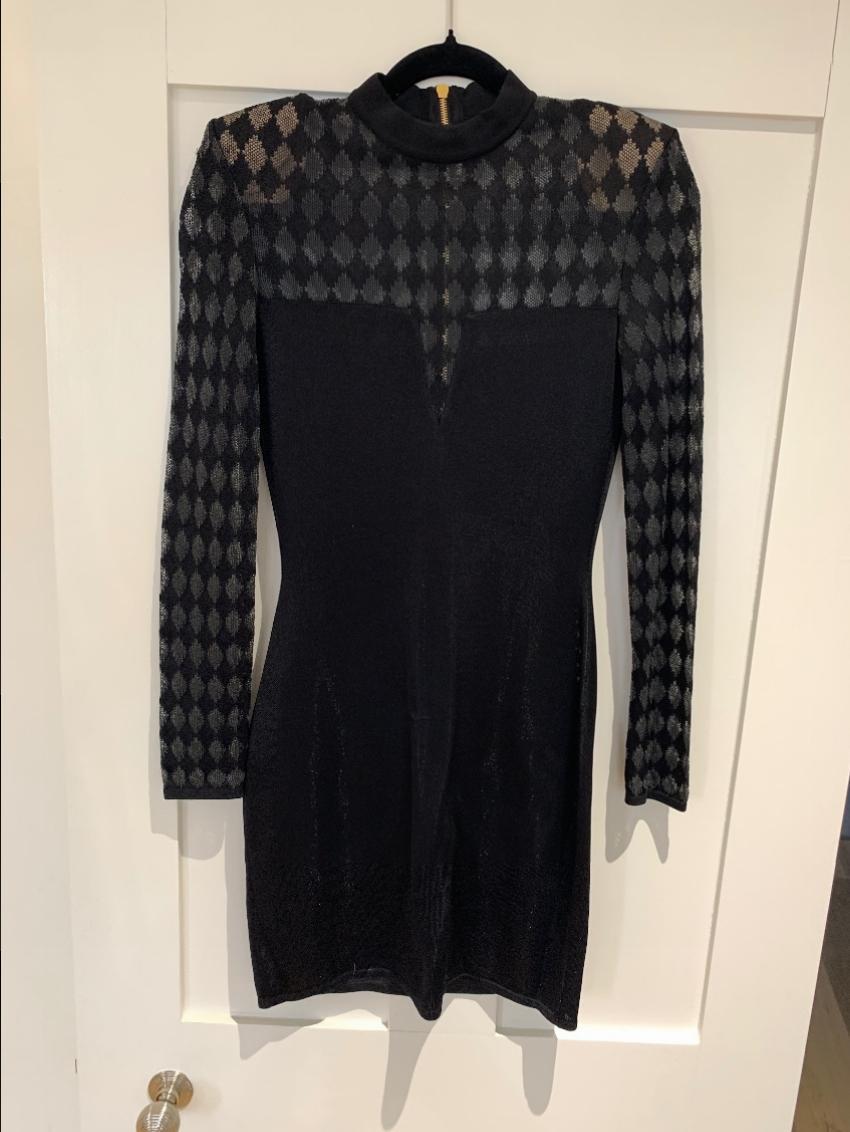Balmain Harlequin-Print Illusion Mini Dress