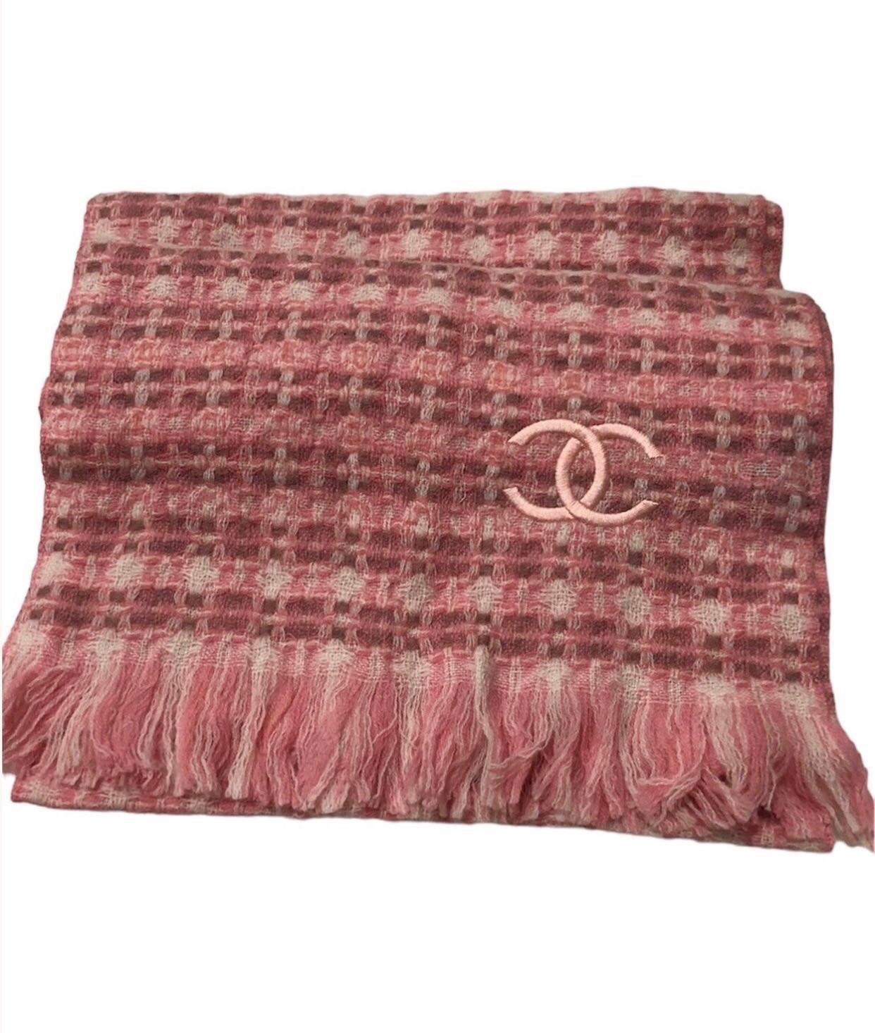 Chanel Pink  Cashmere Scarf