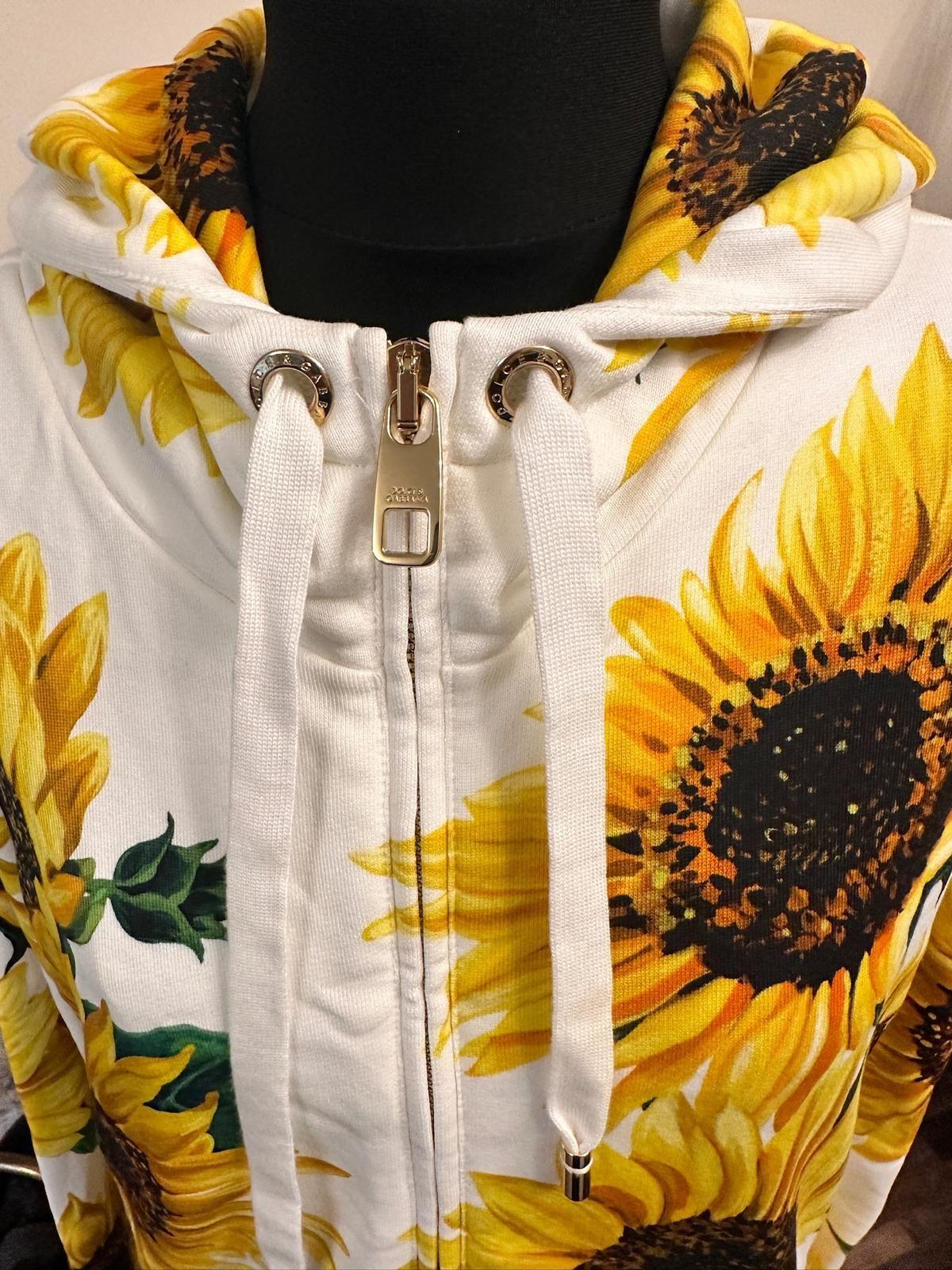 Dolce & Gabbana White Sunflower Hoodie
