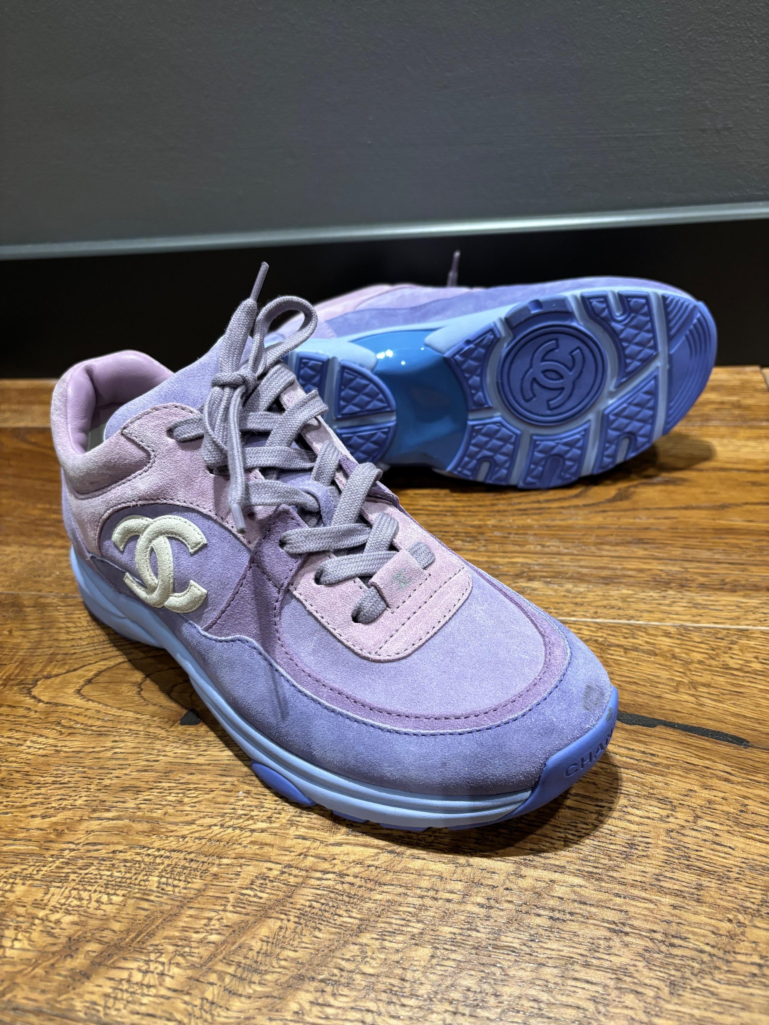 Chanel Lilac CC Trainers