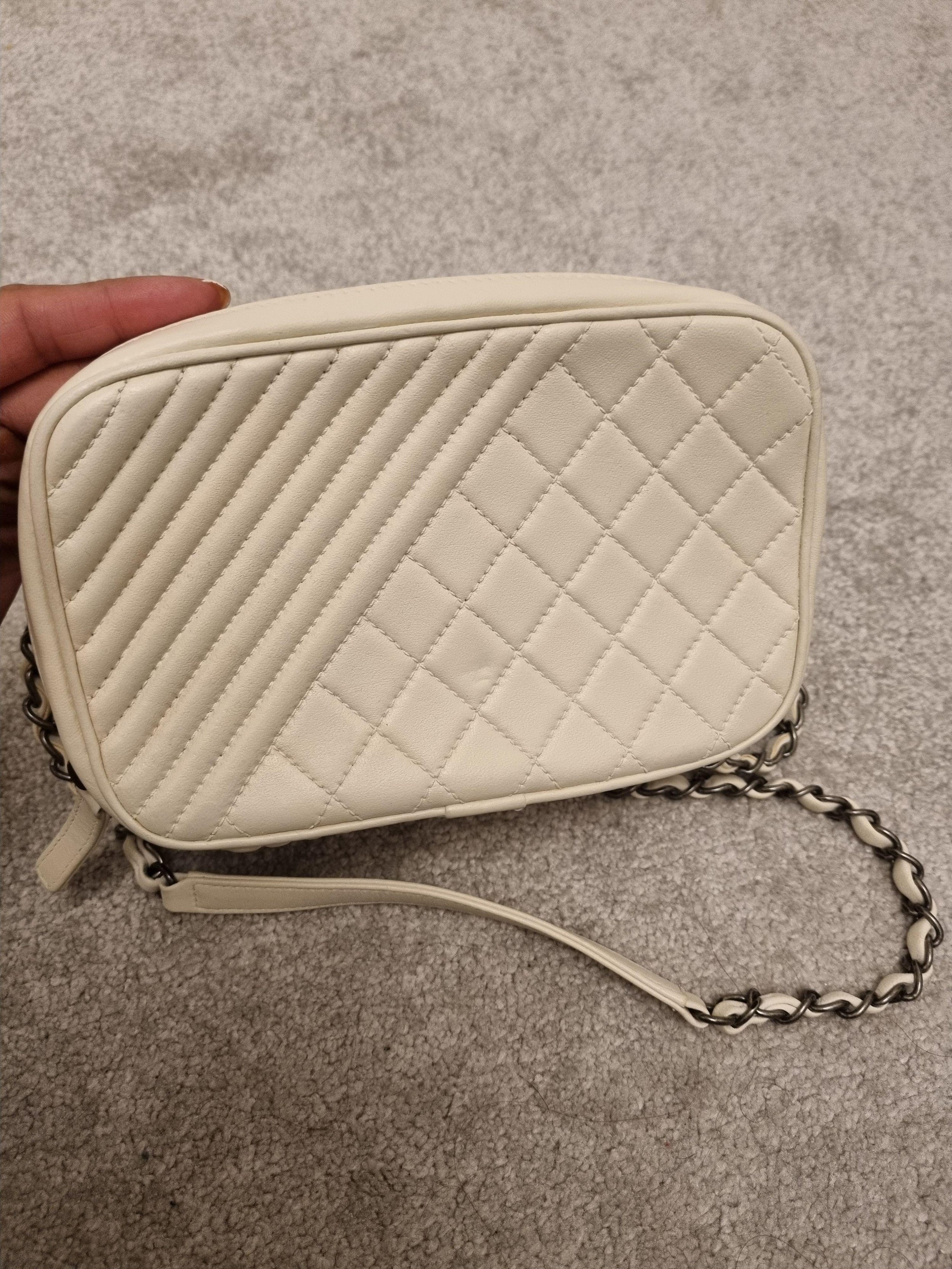 Chanel White Coco Boy Camera Bag