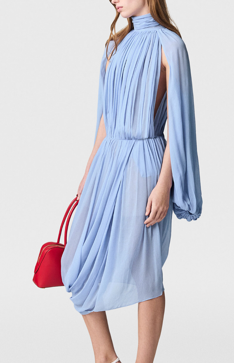 Stella McCartney Creponne Draped Silk-chiffon Midi Dress