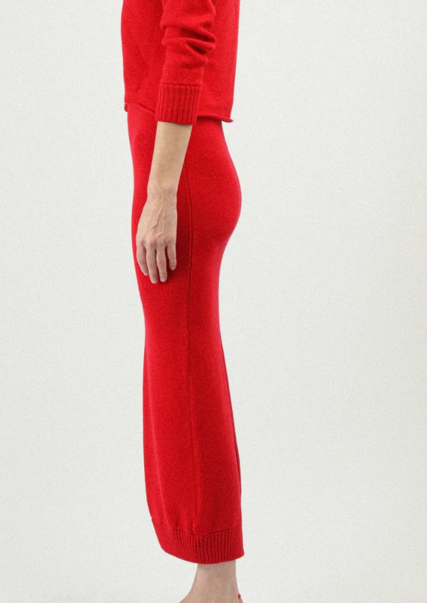 Rowen Rose Wool Knit Skirt