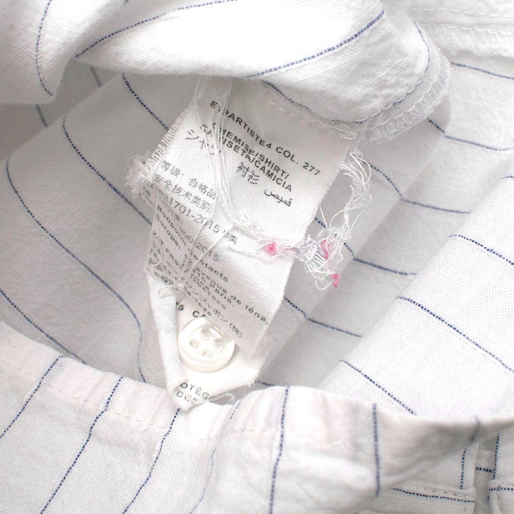 Kids 6Y White Striped Cotton Shirt