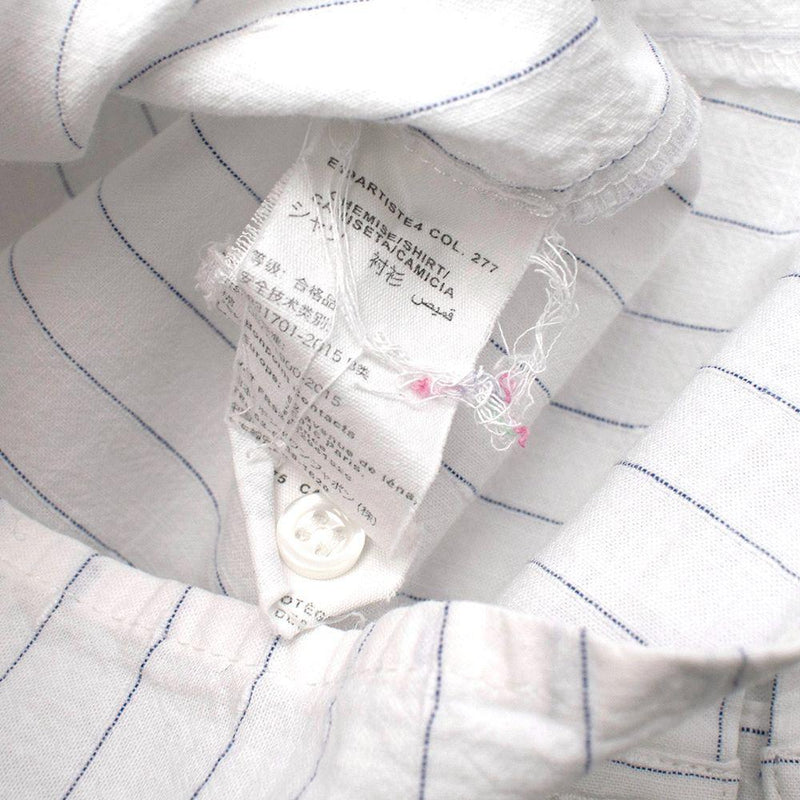 Kids 6Y White Striped Cotton Shirt