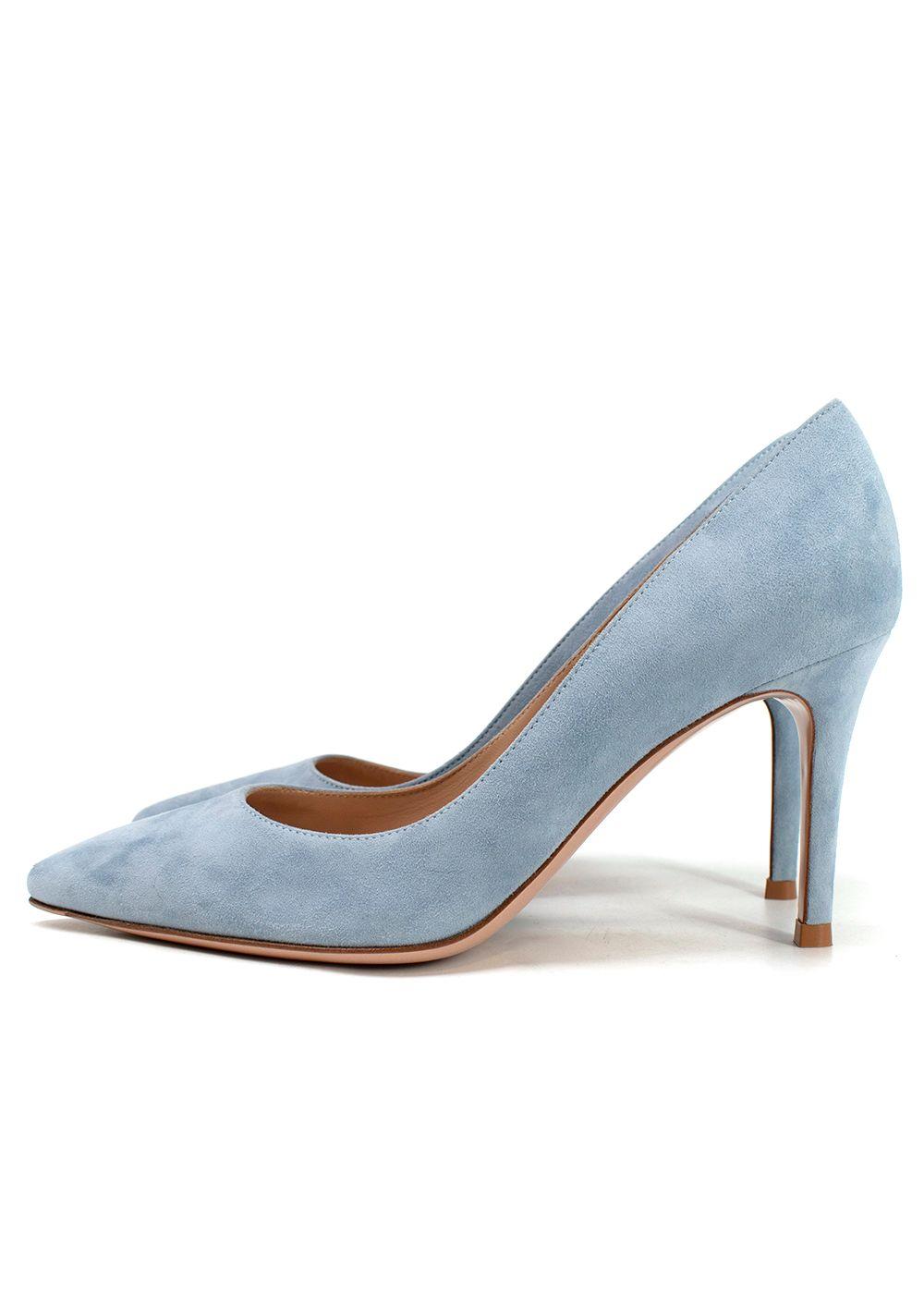 Gianvito Rossi Light Blue Gianvito Suede Pumps
