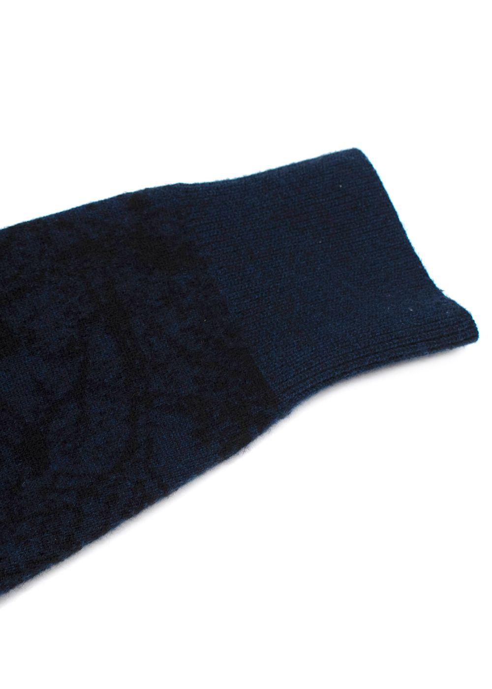 Dior Navy Chez Moi Printed Cashmere Blend Jumper