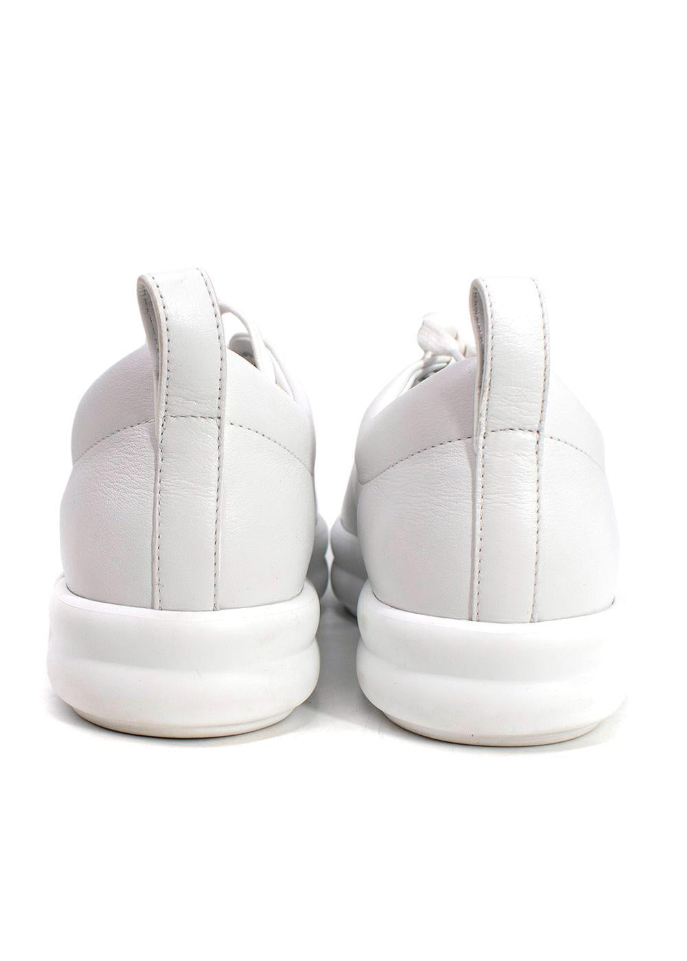 Hermes White Leather Happy  Sneakers