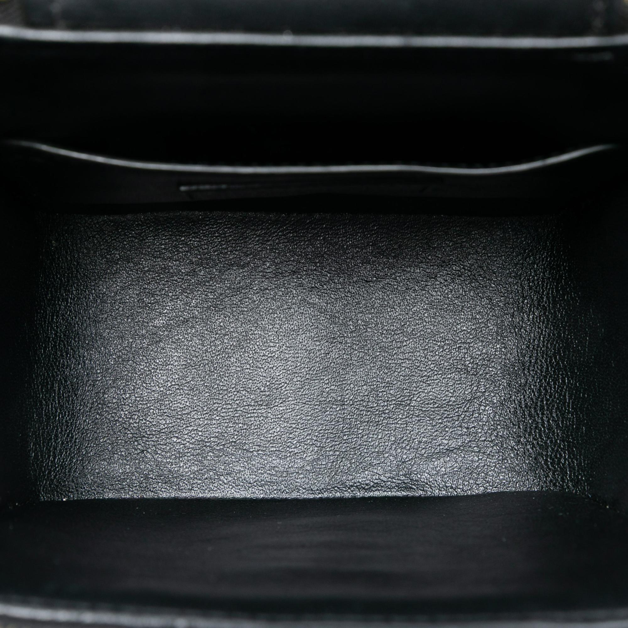 Saint Laurent Black Patent Vicky Vanity Bag