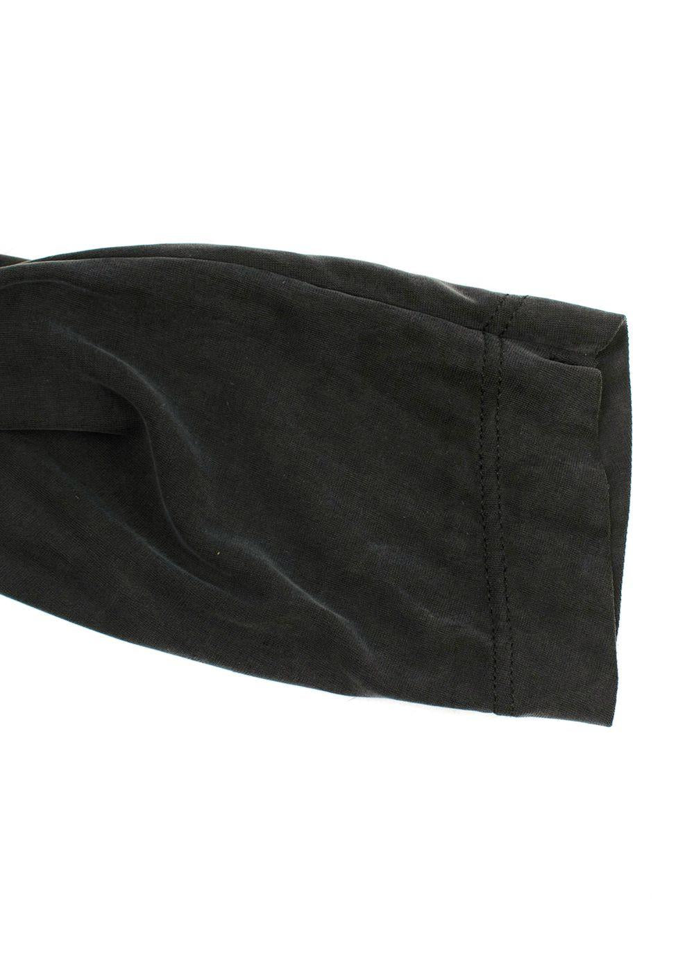 Ganni Charcoal Draped Long Sleeve Top