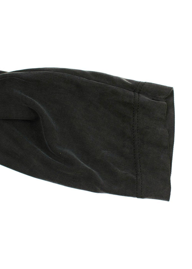 Ganni Charcoal Draped Long Sleeve Top