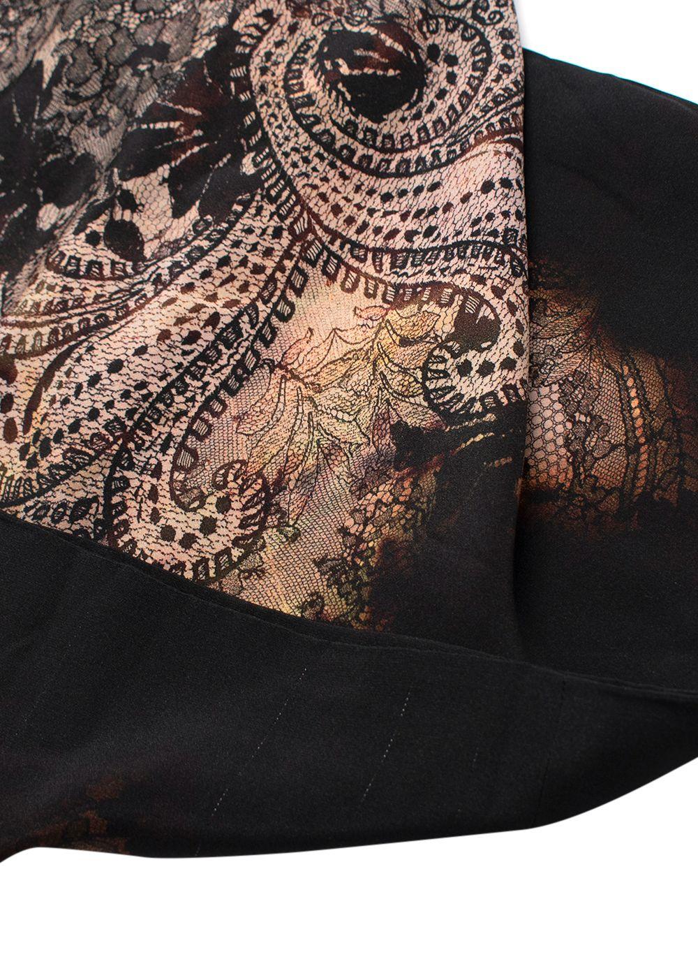 Alexander McQueen MCQ black lace-effect botanical print dress