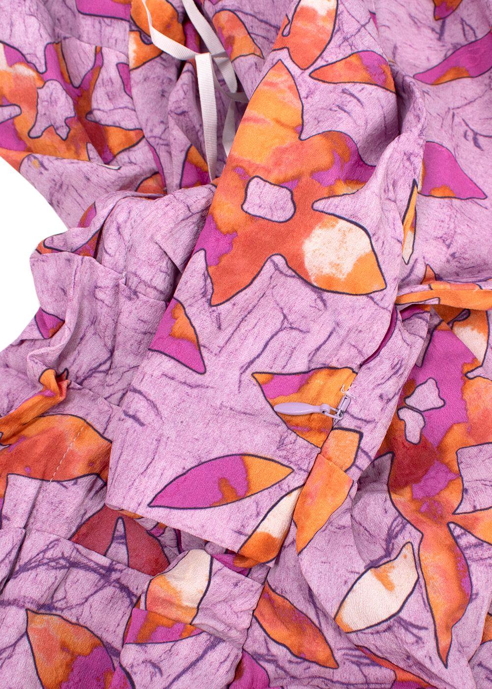 Isabel Marant Purple Patterned Off Shoulder Mini Dress