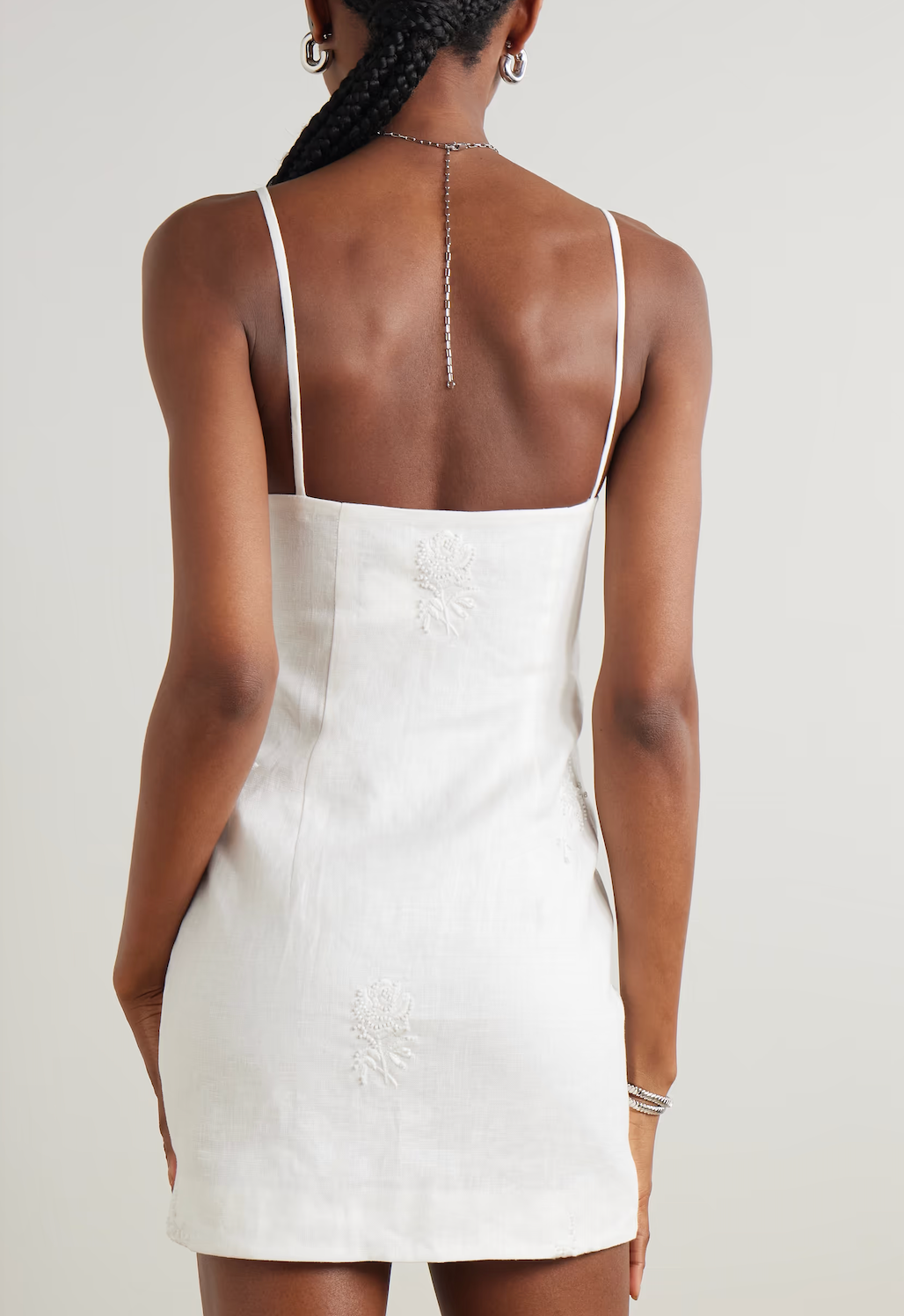 Sir the Label Alessandra Gathered Embroidered Linen Mini Dress
