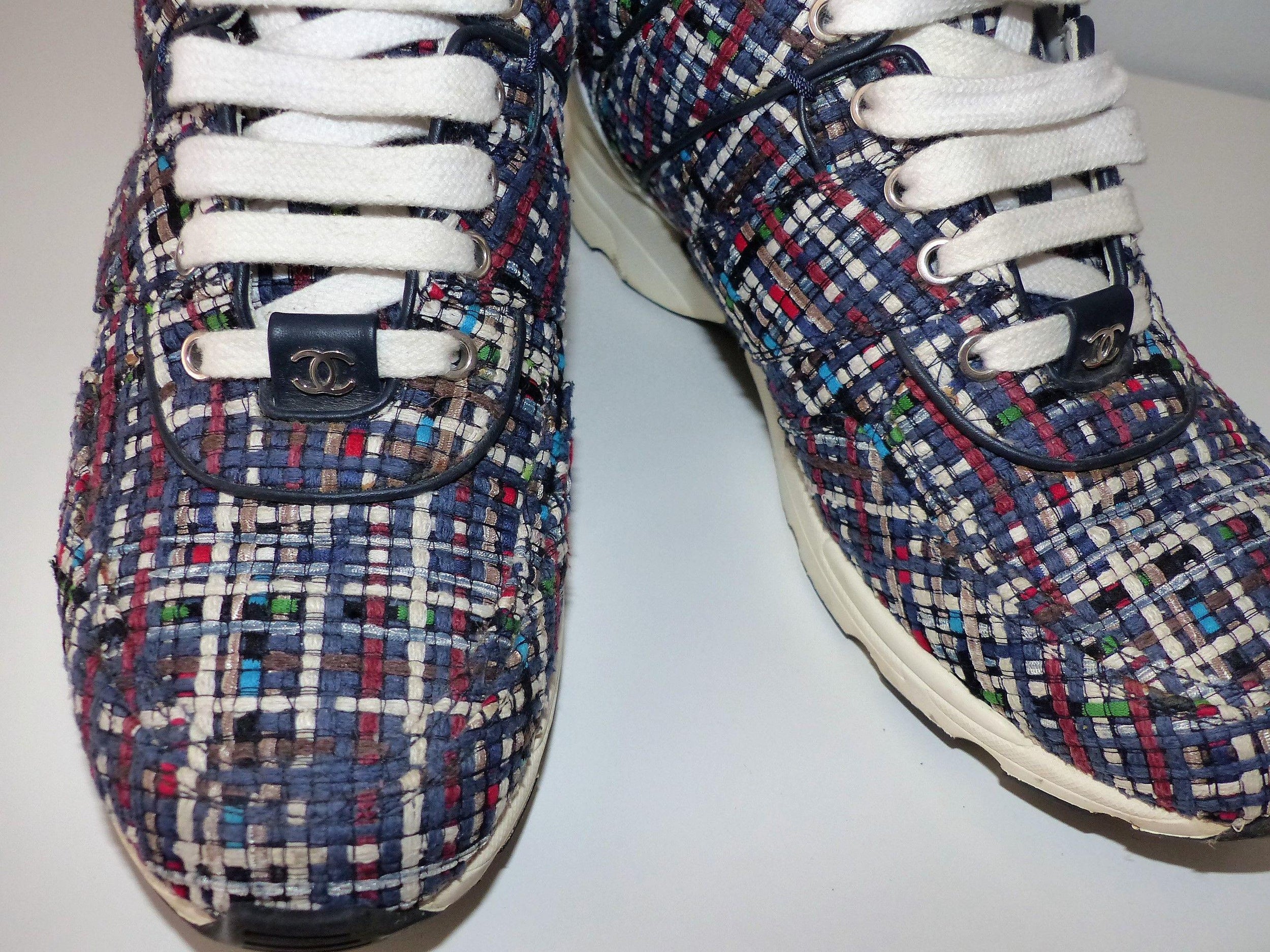 Multicoloured Woven Tweed Sneakers