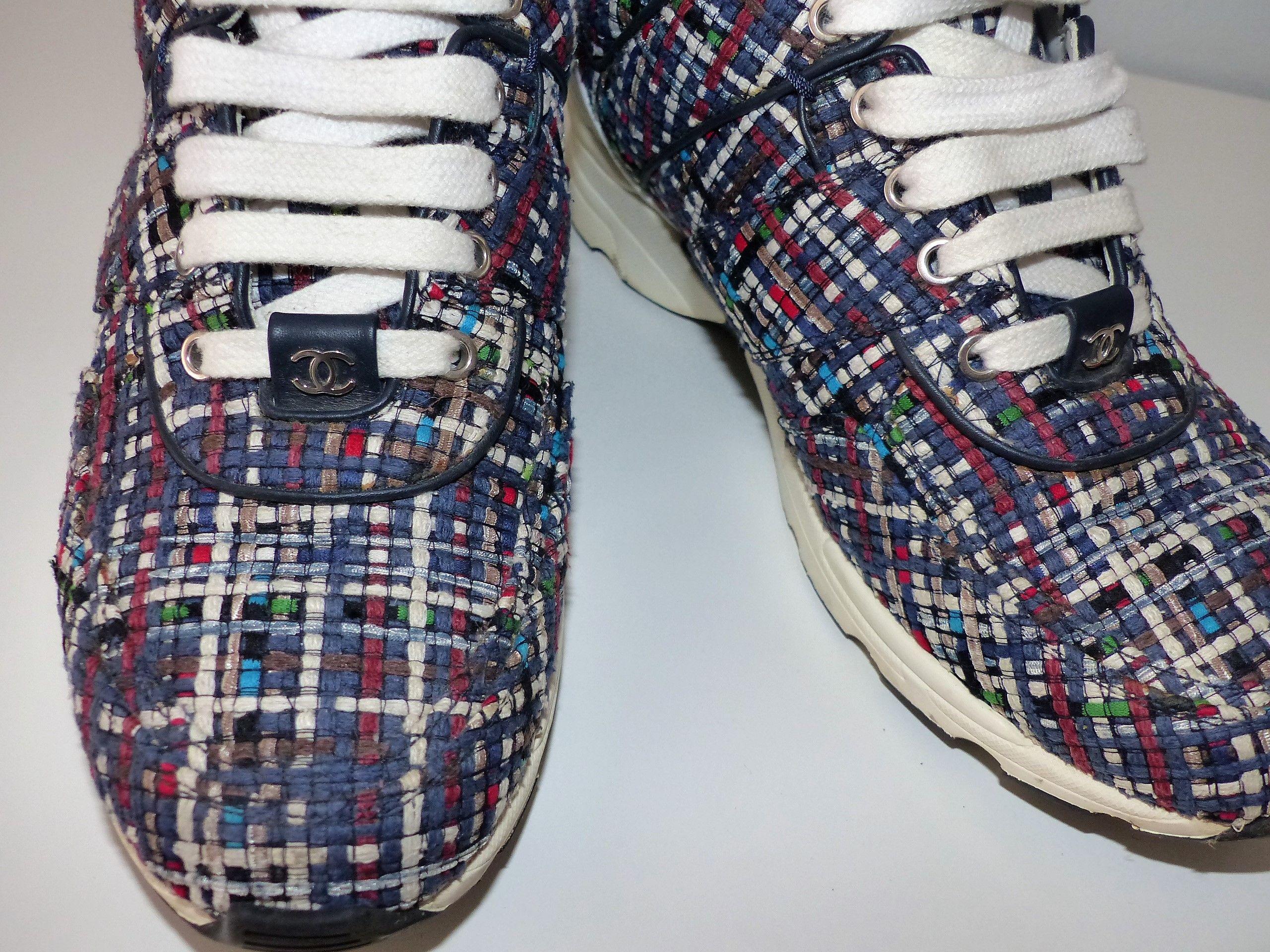 Multicoloured Woven Tweed Sneakers
