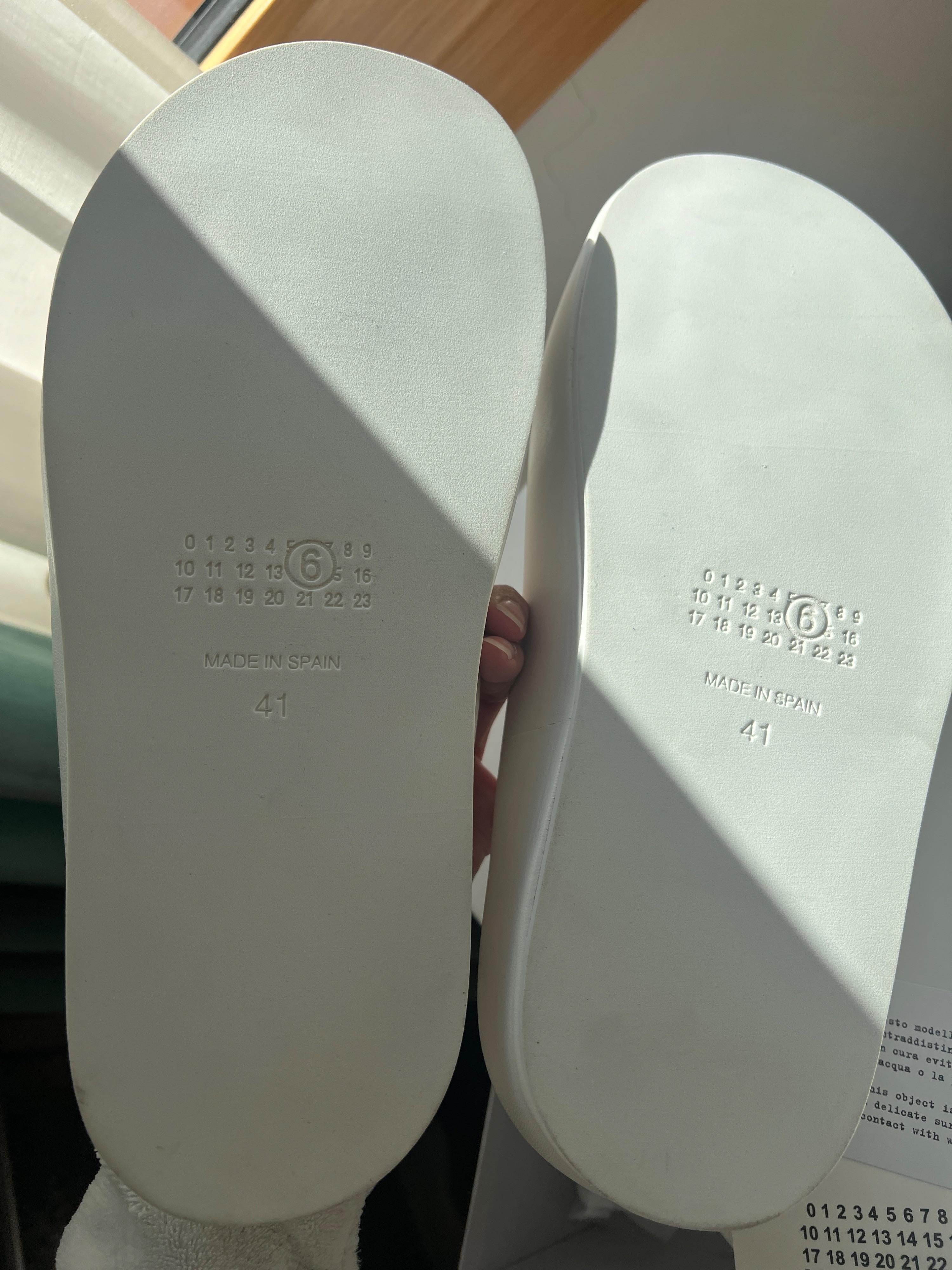MM6 White Leather Sandals