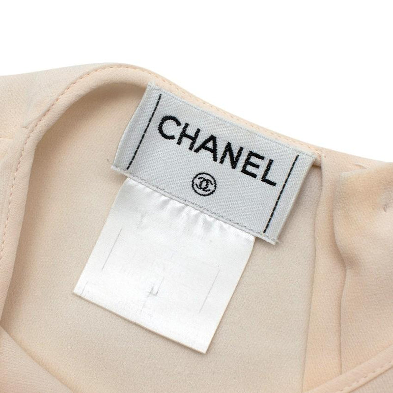 Chanel Cream Silk Sleeveless Shell Top