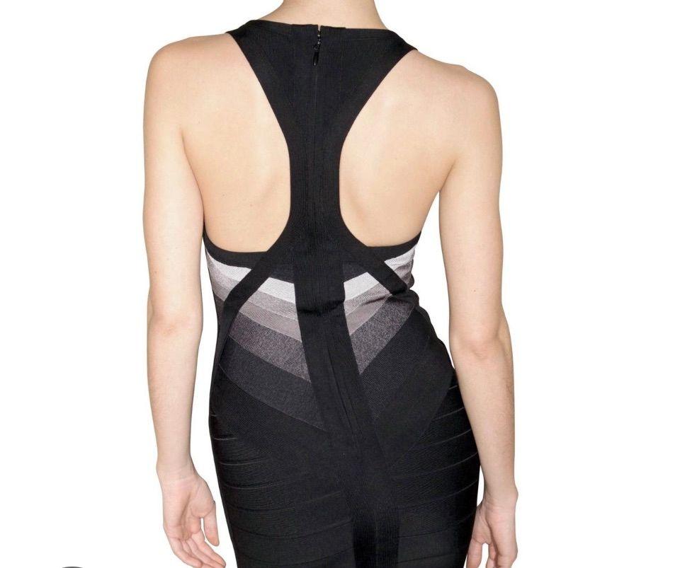 Herve Leger Black/Grey Bandage Dress