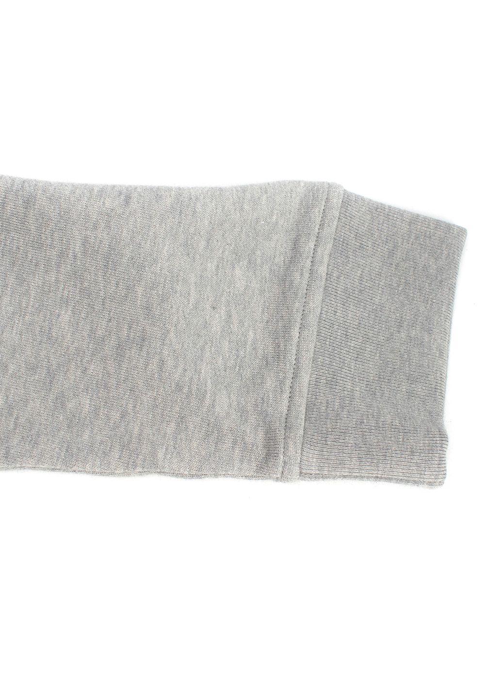 Hermes Grey Crewneck Jumper with Leather Detailing